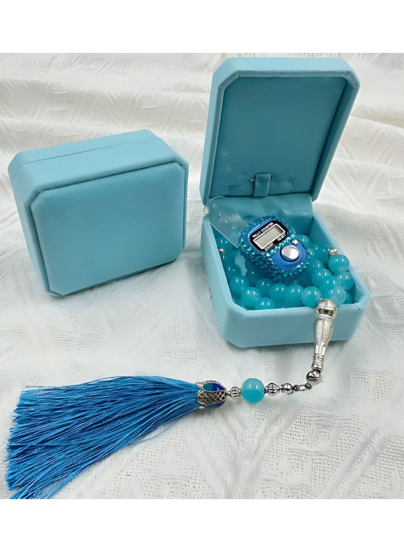 XiaoGiqi 33-bead Taisbiha prayer beads （Sky blue） - Image 2